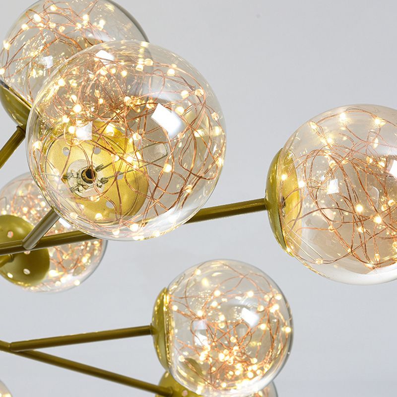 Glass Ball Shape Hanging Ceiling Light Modern Multi-Lights Hanging Light