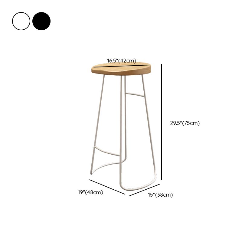 Wood Dining Stool Contemporary Backless Bar Stools with Footrest