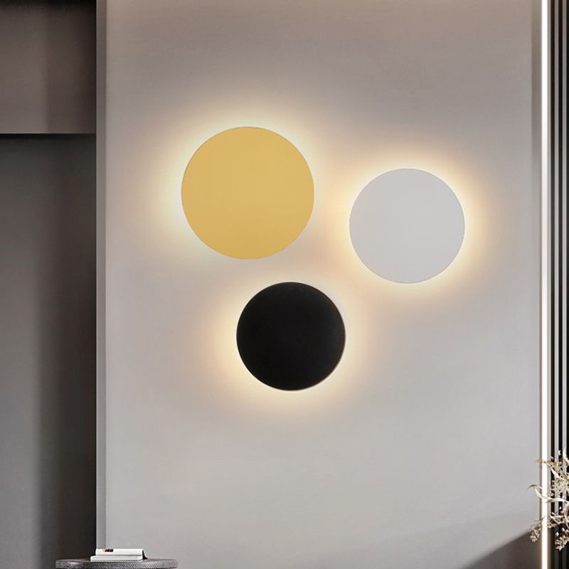 Metal Round Shape Wall Lighting Modern Style 1 Light Wall Mounted Light Fixture