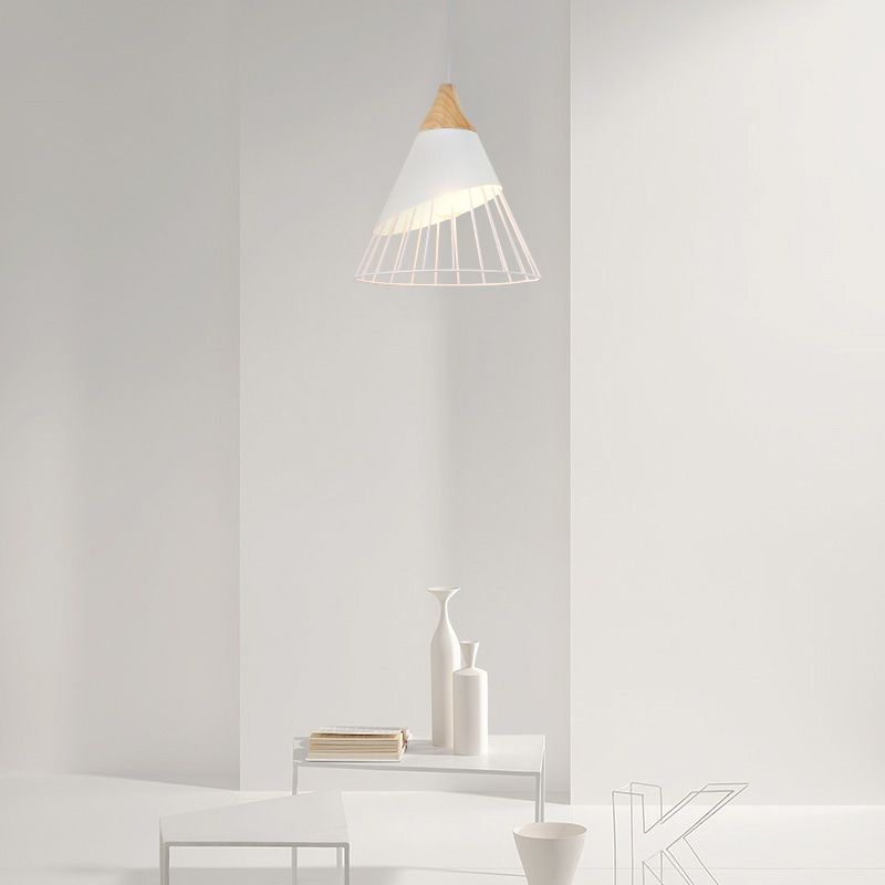Wit hout Nieuw moderne hanglamp 1-licht kegel plafondlamp voor woonkamer voor woonkamer