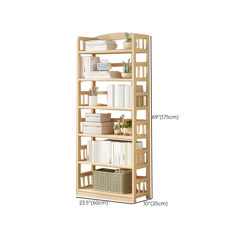 Contemporary Open Shelf Bookcase Wood Bookshelf with Shelves for Living Room
