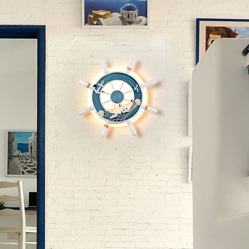 Estilo náutico Slim Wall Pared Timón Acrílico LED de pared LED para dormitorio de bebé