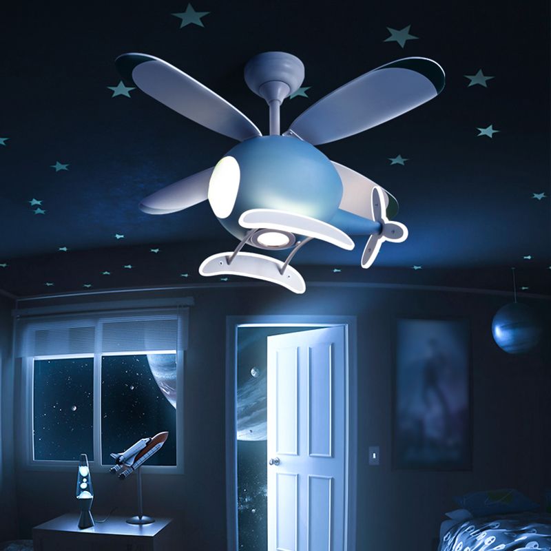 Unique Shape Metal Ceiling Fan Lighting Kids Style Ceiling Fan Lamps