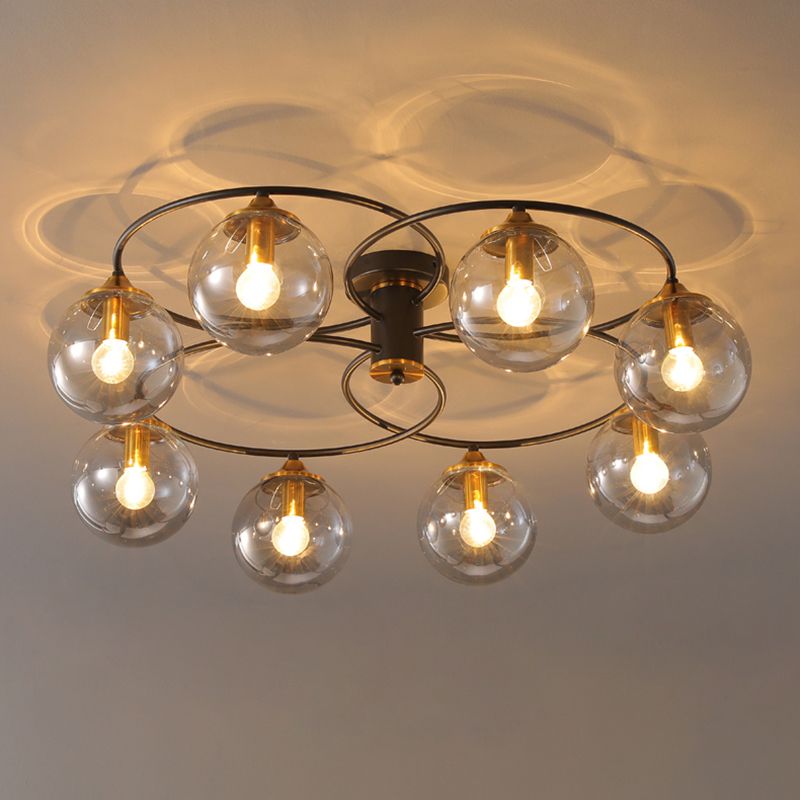 Modern Style Spherical Shape Ceiling Light Glass Multi Light Ceiling Light for Restaurant