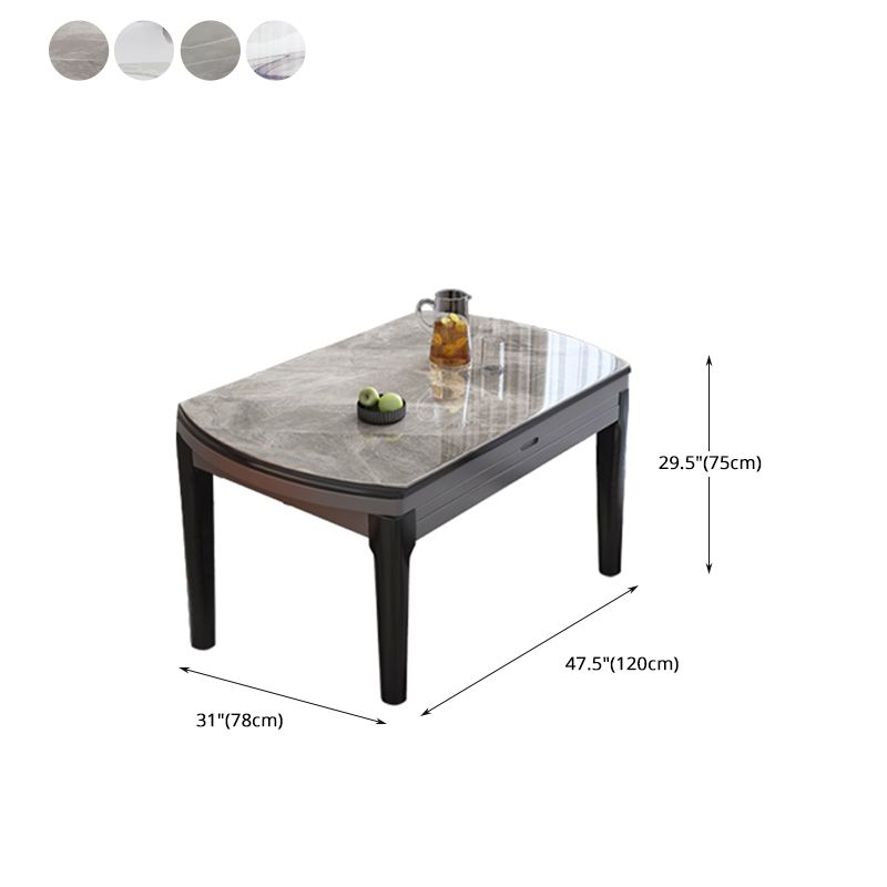 Modern Stone Dining Table Rectangle White-grey 4-foot Furniture