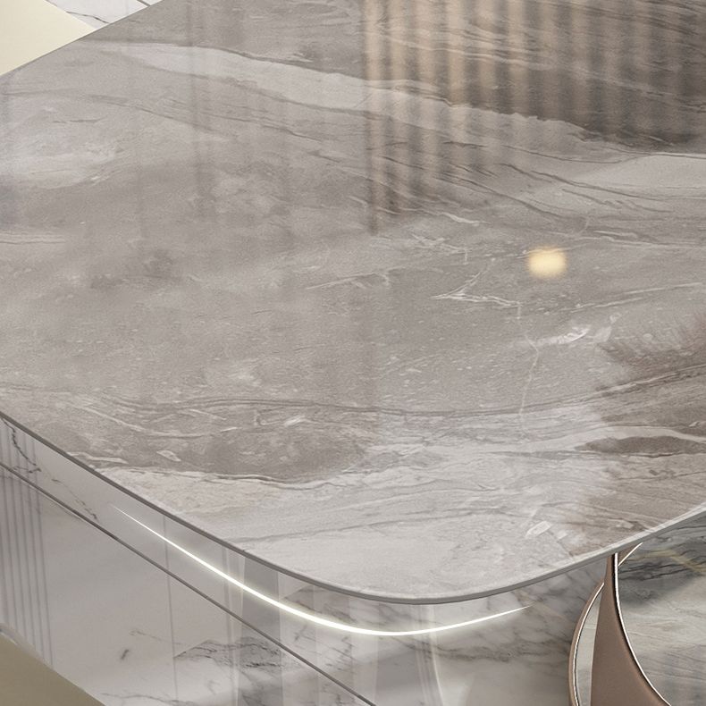 Nordic Sintered Stone Top Dining Set Rectangle 1/4/5/6/7 Pieces Dining Table Set