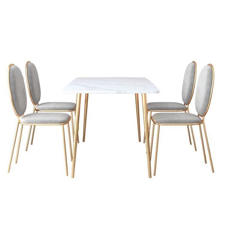 Nordic 1/2/5 Pieces Dining Set Rectangle Stone Dining Table for Dining Room