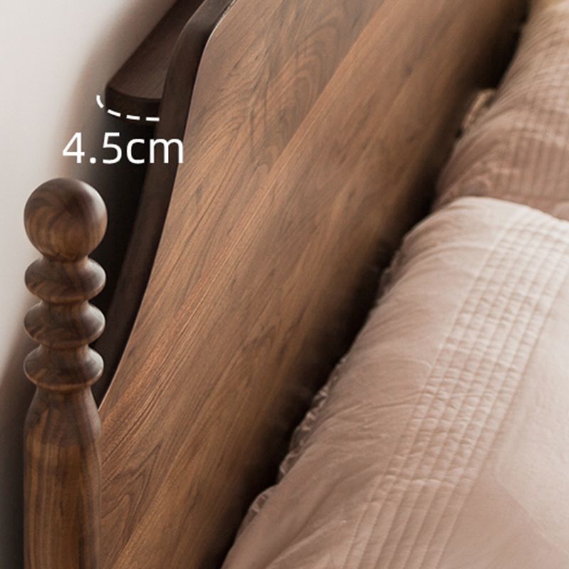Solid Wood Headboard Poster Bed Walnut Bed Frame with Custom Legs