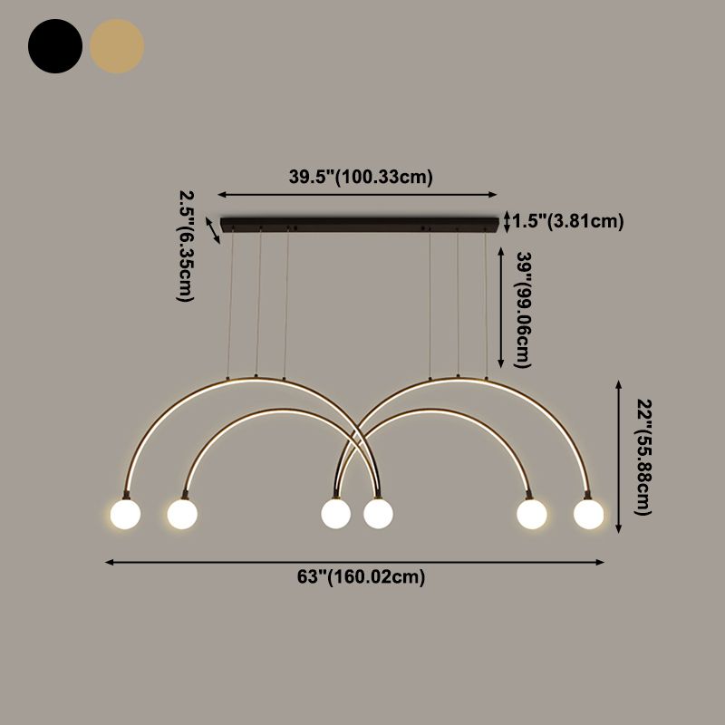 Modern Style Pendant Light LED Ball Shade Chandelier Light for Dining Room Kitchen