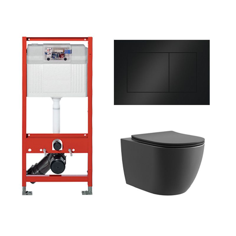 Contemporary Wall Hung Toilet Bowl Polished Finish Toilet with Glazed Surface