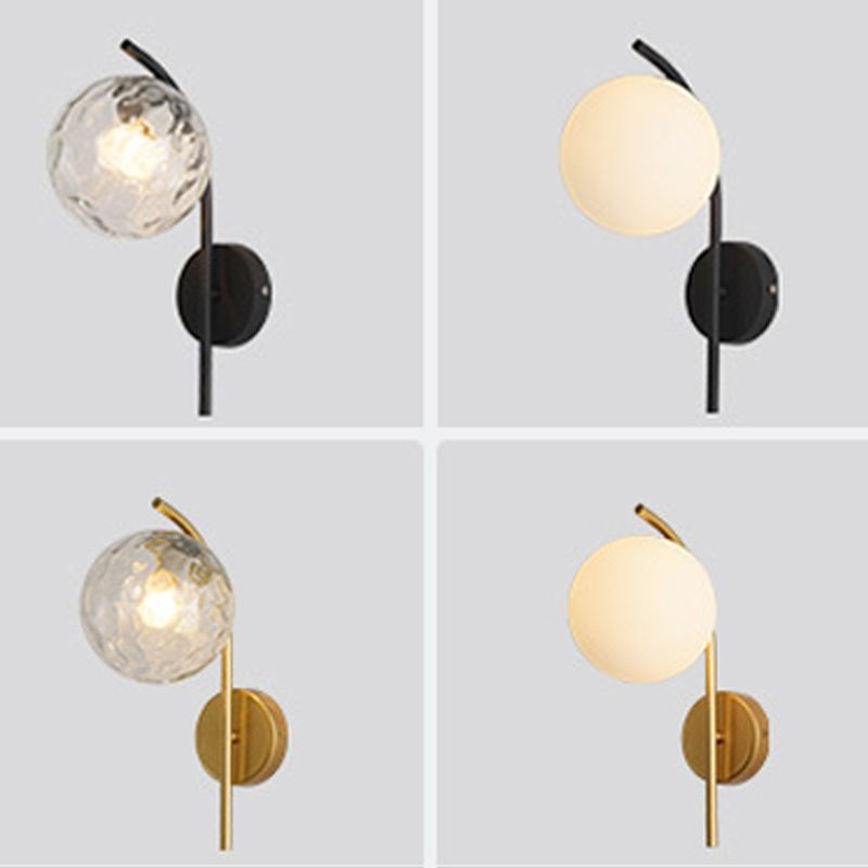 Nordische Wandmontage Lampe moderne runde Glasschatten Wandleuchte für Wohnzimmer
