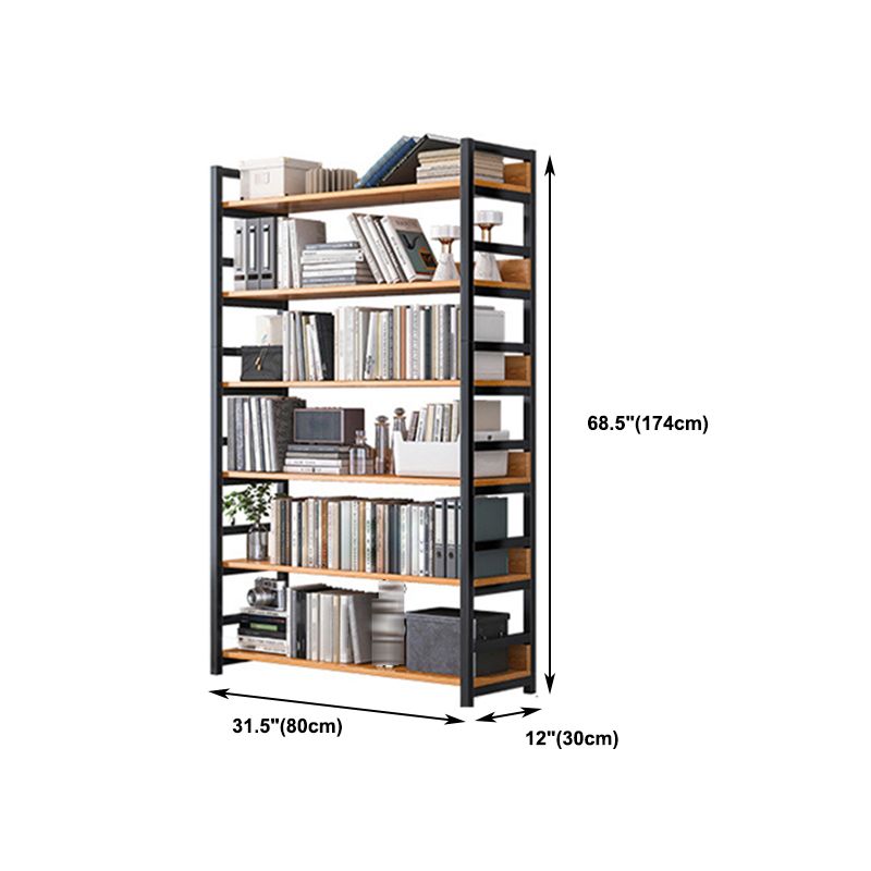 Open Wooden Bookcase Modern Minimalist Home Office Bookshelf