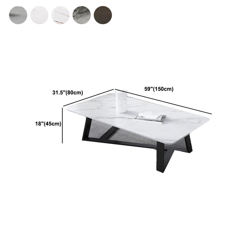 Single Slate Rectangle Coffee Table Modern Minimalist Coffee Table