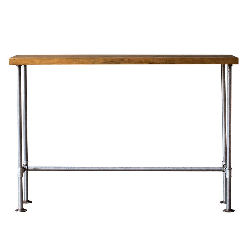 Industrial Pub Table Solid Wood Bar Height Rectangle Bar Table