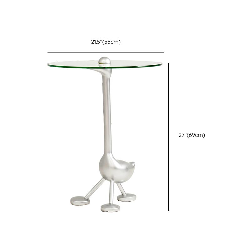 21" Wide Contemporary Corner Table Glass Clear Accent Side Table