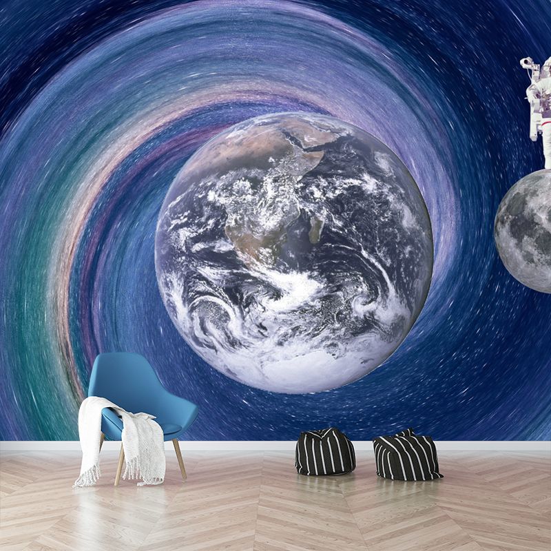 Milky Way Galaxy Stain-Resistant Mural Wallpaper for Sleeping Room, Personalized Size
