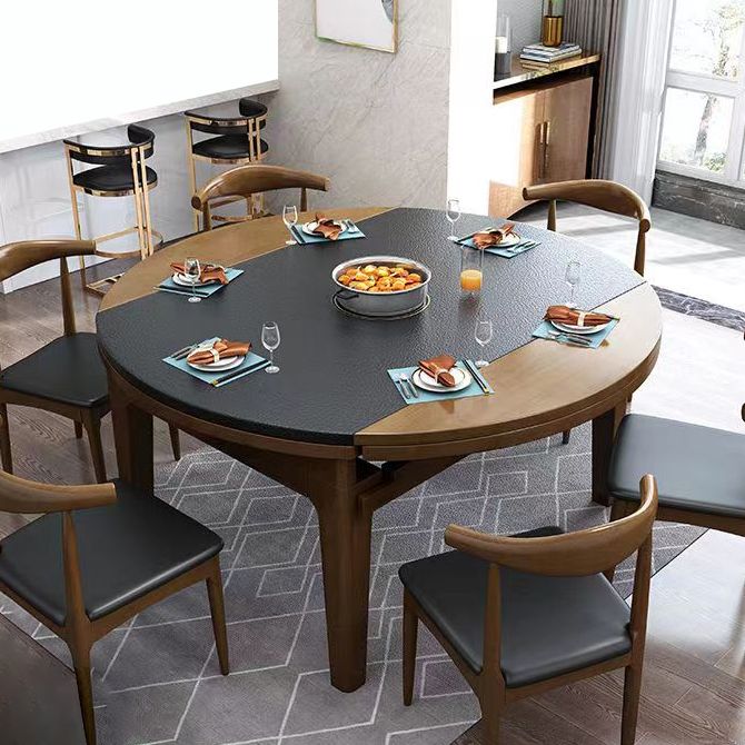 Modern Stone Scalable Dining Table Wood Base for Dining Room