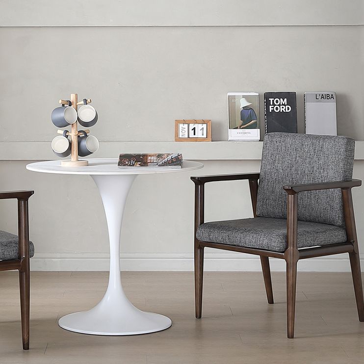 Mesa de comedor blanca de piedra sinterizada Simplicidad de tulipán Mesa base para el comedor para el comedor