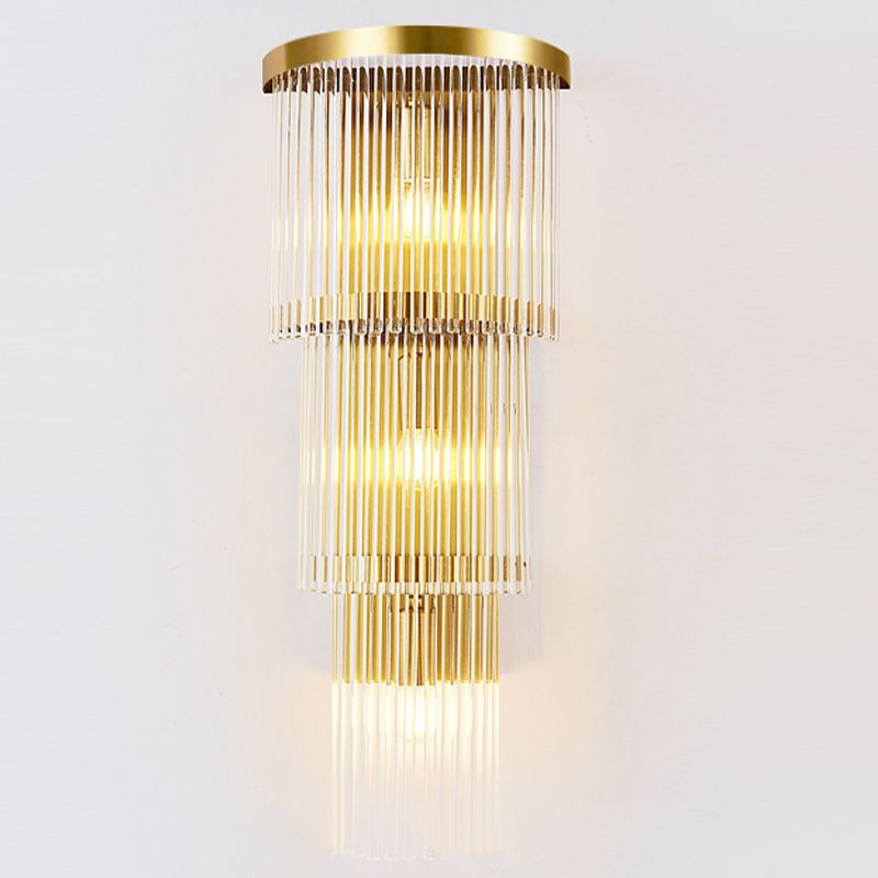 Modern Style Tiered Wall Sconce Crystal Sconces for Living Room