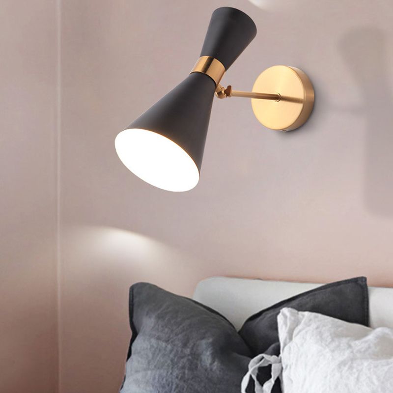 Postmodern Horn Shape Vanity Light with Iron Shade for Shower Room