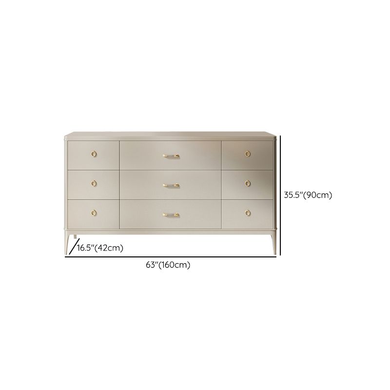 Horizontal Storage Chest Dresser Glam Storage Chest with Drawers