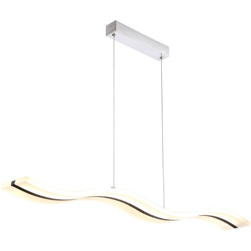 Luz de la isla LED de ola blanca en moderna luz colgante de acero inoxidable de estilo conciso con sombra acrílica