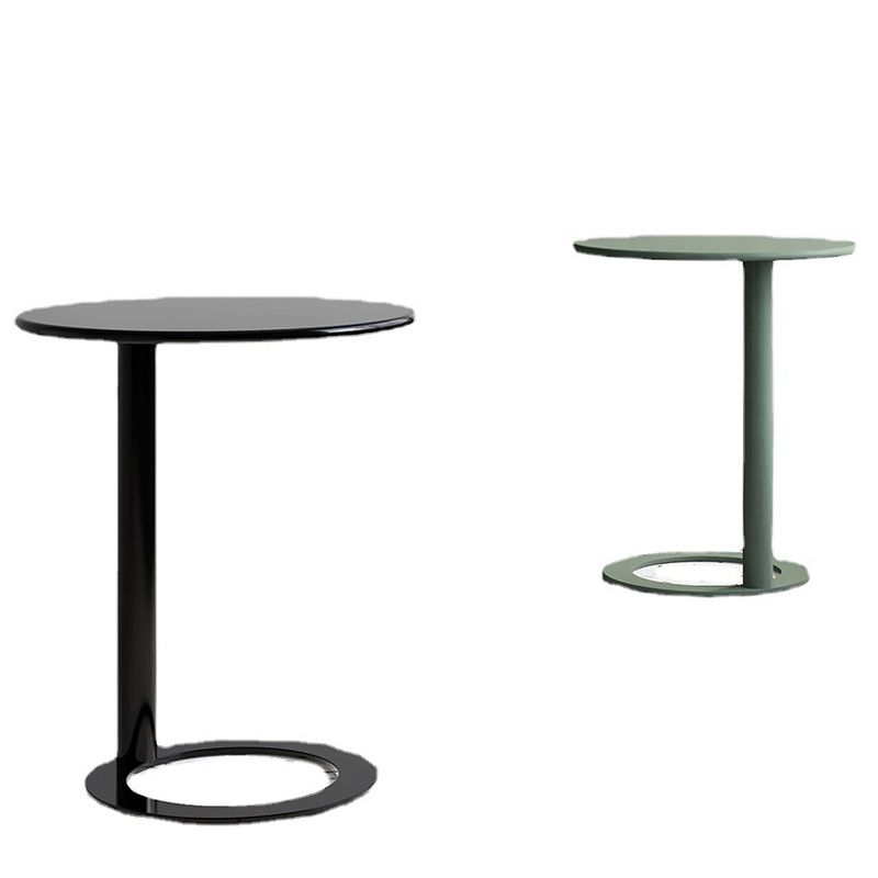 Round C-shape Side Table Modern Metal Sofa Side Accent Table