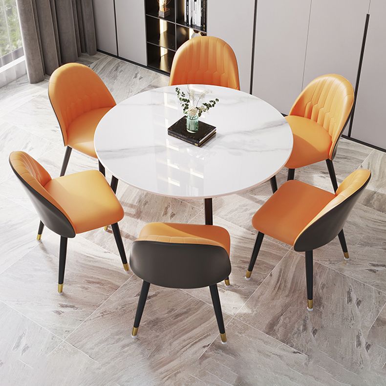 1/4/7 pc's metaal moderne eetkamer set met ronde tafel eetgelegenheden set