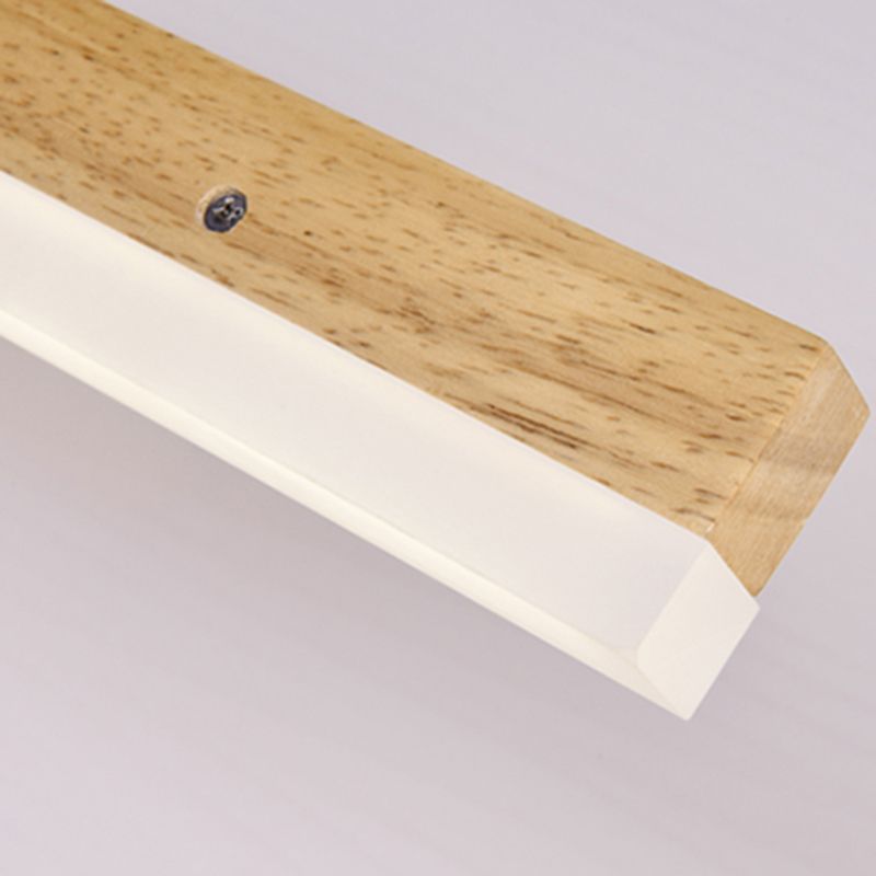Rectangle Wall Light Fixture Simplicity Style Wood LED Beige Wall Mount Light Fixture