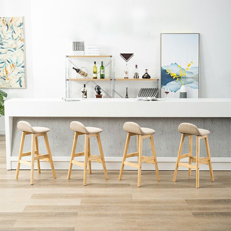 Industrial Solid Wood Bar Stools Upholstered Armless Patio Bar Stool