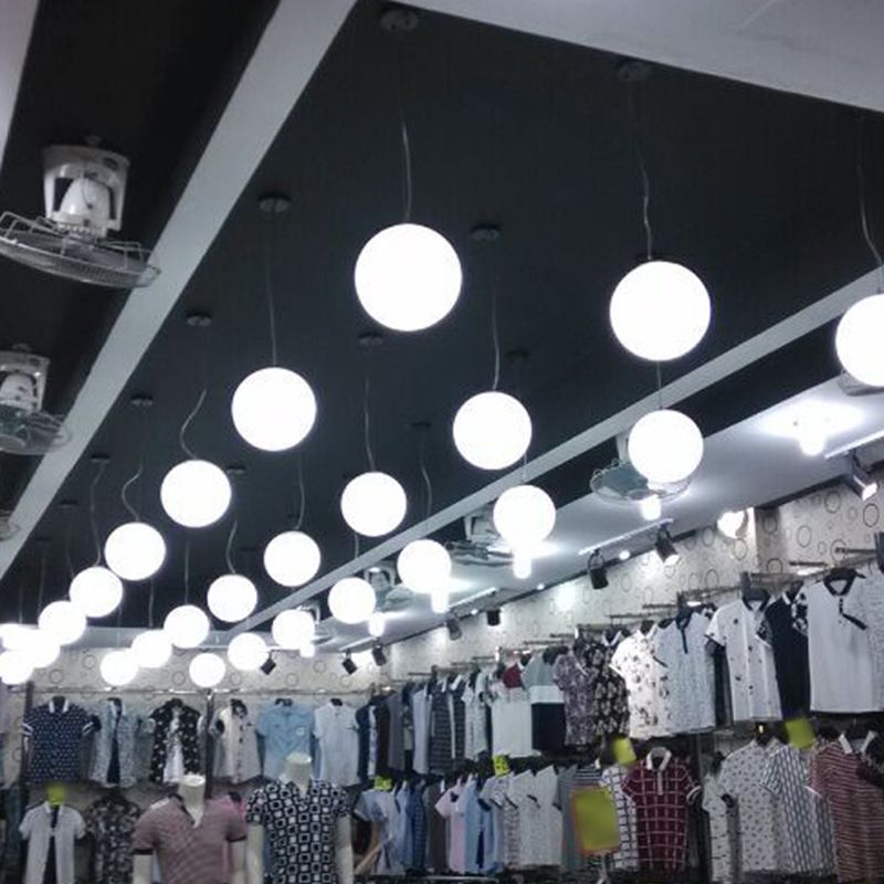 1 Light Round Hanging Ceiling Light Modern Style Glass Hanging Lamp Kit