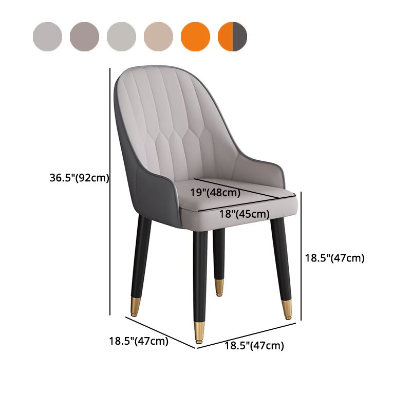 Chaises de salle à manger en métal de style Glam (Ensemble de 2)