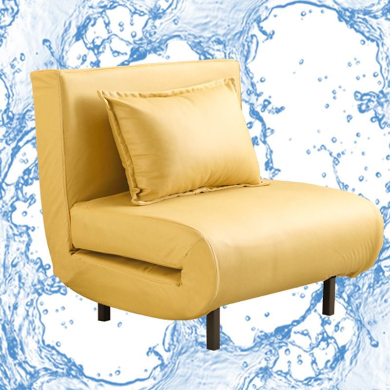 Contemporary Convertible Sofas with Tight Back in Faux Leather/Linen Blend