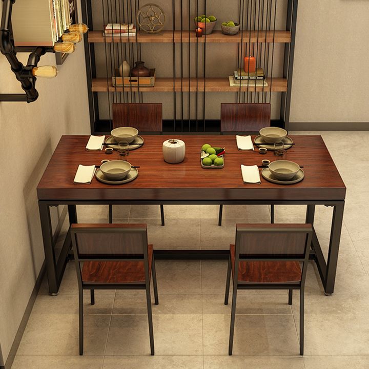 Industrieller Esszimmertisch Kiefer Massivholz Tisch mit Trestle Basis für das Abendessen in der Küche zu Hause