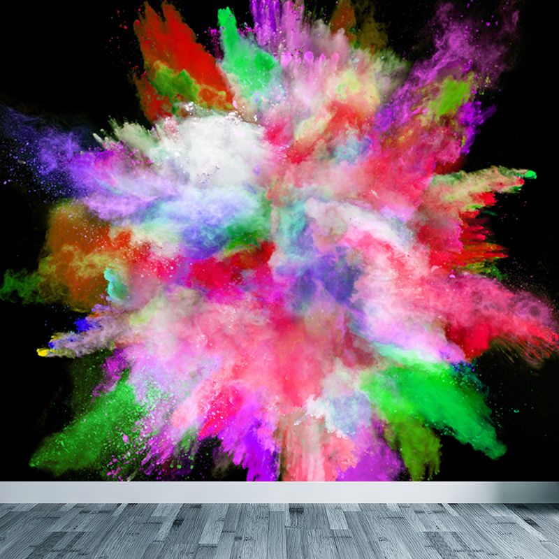 Waterproof Rainbow Explosion Wall Mural Modern Non-Woven Wall Covering, Personalized Size