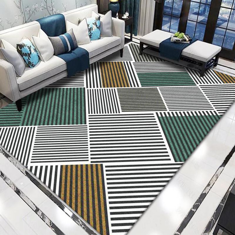 Modern Area Rug Polyester Graphic Rug Stain Resistant Area Carpet for Living Room