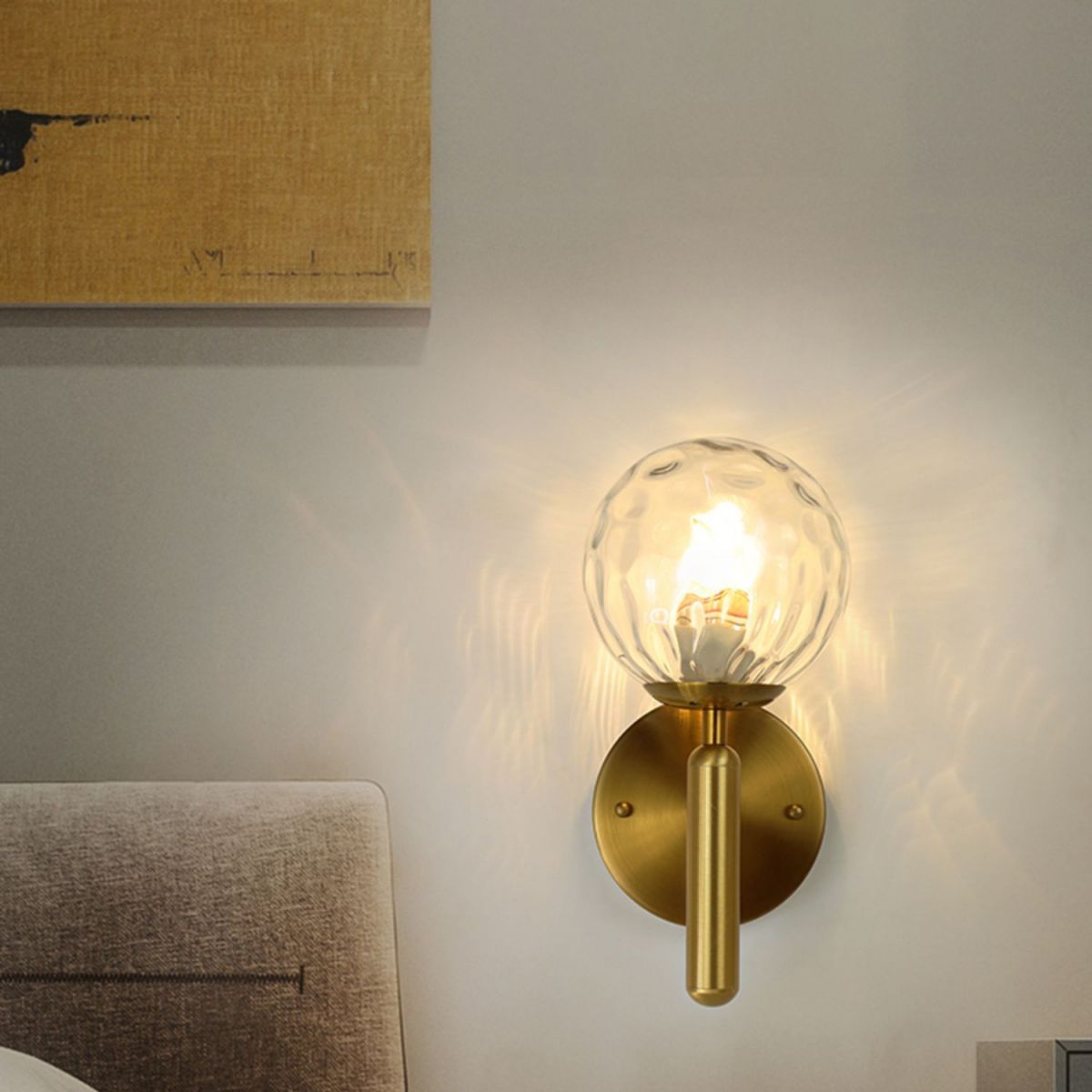 Modern Creative Globe Wall Lamp Wrought Iron Indoor Wall Sconce with Glass Shade