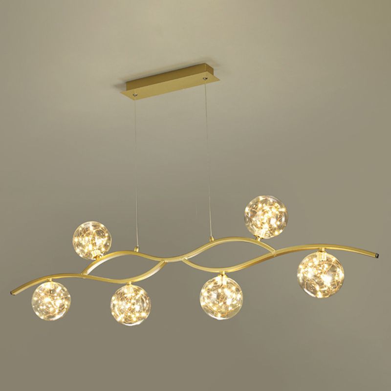 Simple Hanging Island Light Glass LED Hanging Lighting Fixture for Sitting Room
