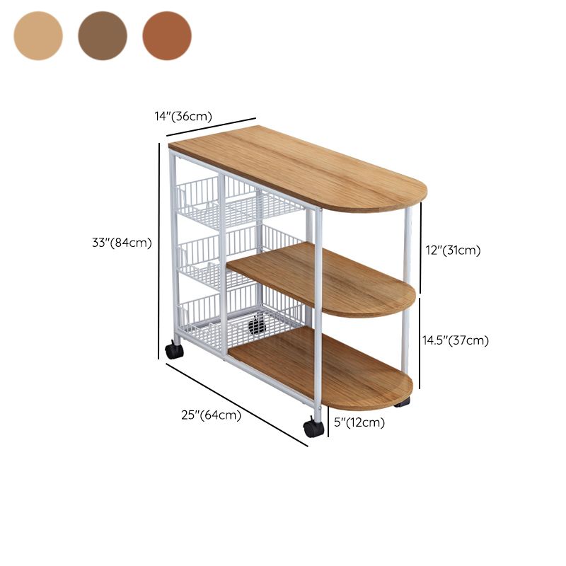 Modern Kitchen Prep Table Manufactured Wood with Casters Prep Table