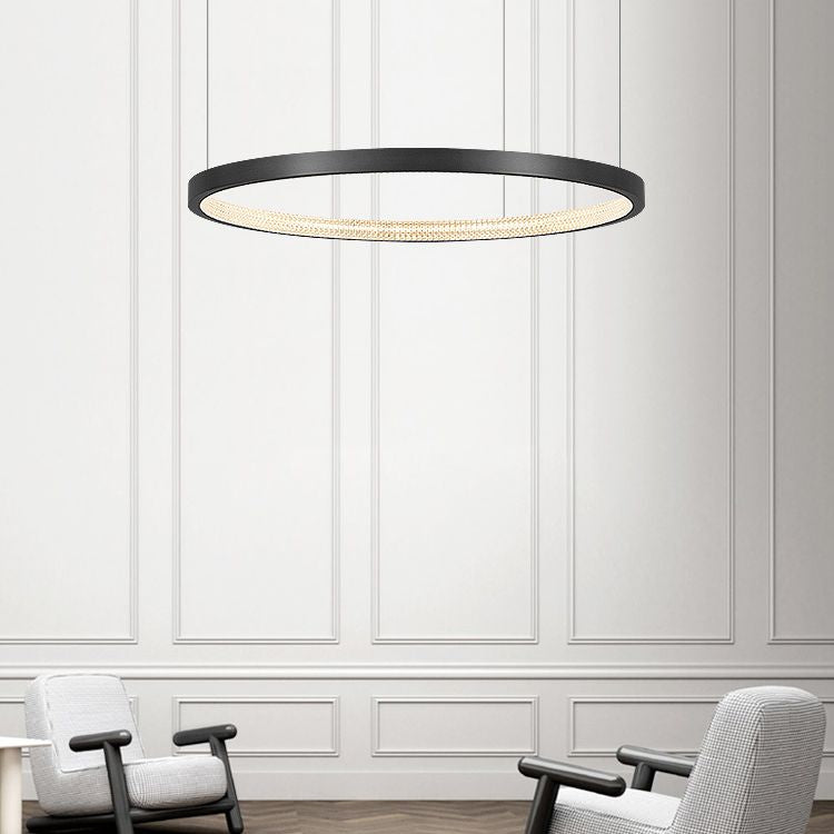 Clear Acrylic Shade Minimalist Suspension Light for Living Room Dinning Room