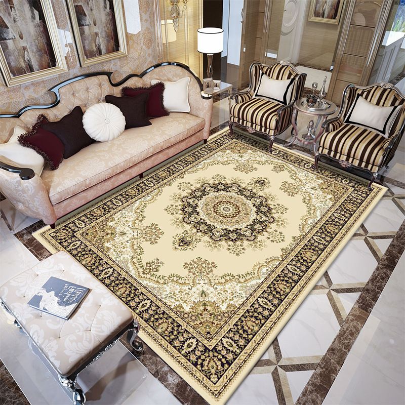 Nice Multi Colored Jacquard Rug Polypropylene Traditional Carpet Stain Resistant Washable Non-Slip Backing Rug for Room