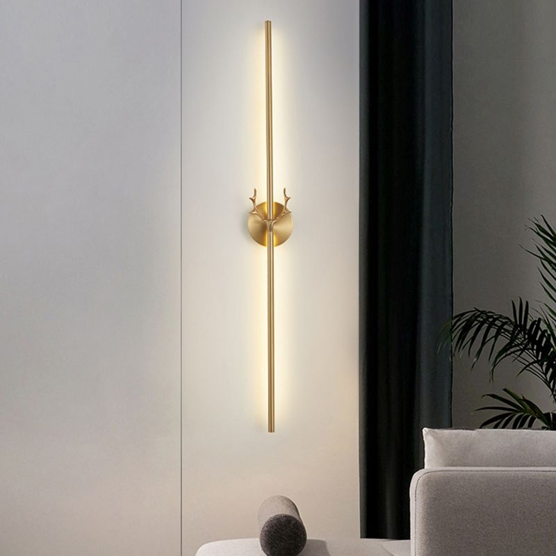 Nordic Gold Wall Light gerade Form LED -Wandleuchten mit Messing für Wohnzimmer