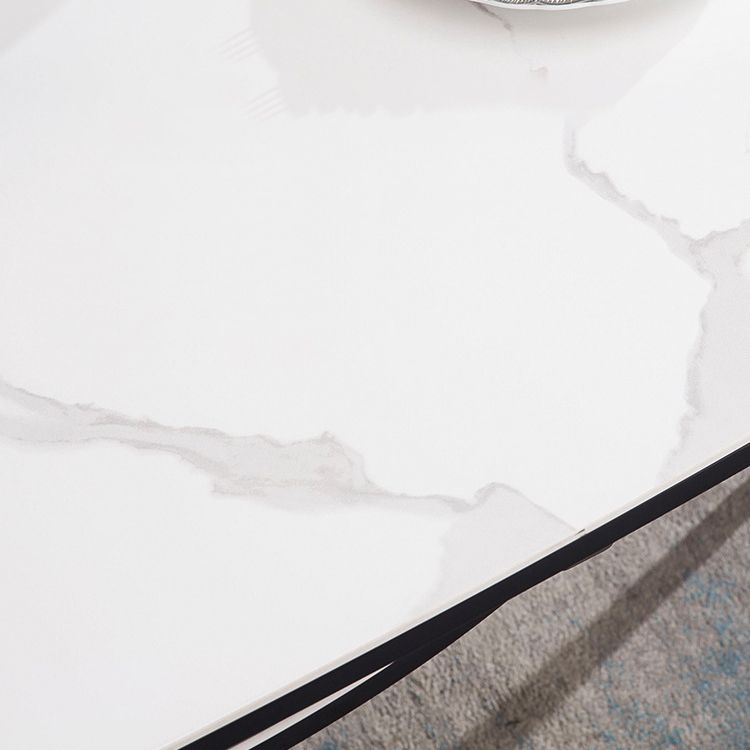 Eenvoud Ronde Eetkamertafel Gesinterde stenen tafel met 4 zwarte poten