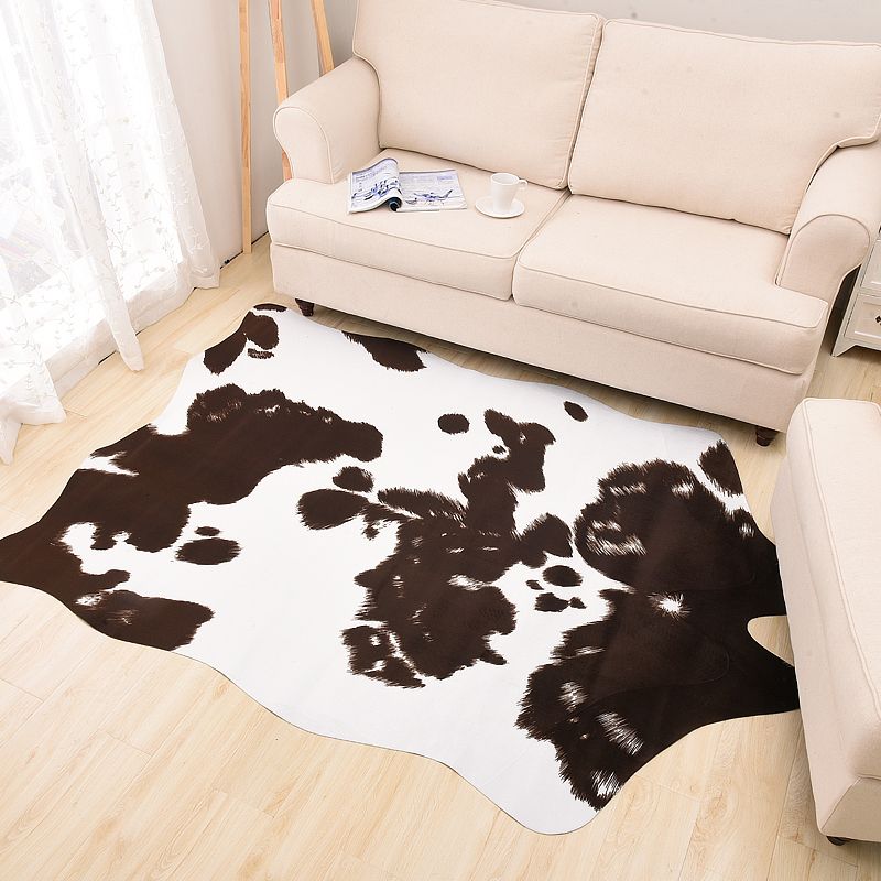 Tappeto unico tappeto di tappeto per pelle di mucca in poliestebile moquette per animali domestici non slip per soggiorno