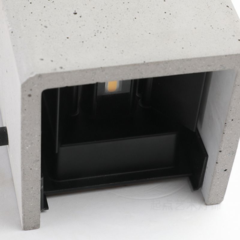Industrial Cement Wall Light Cube Single Light Wall Sconce in Grey for Bedroom