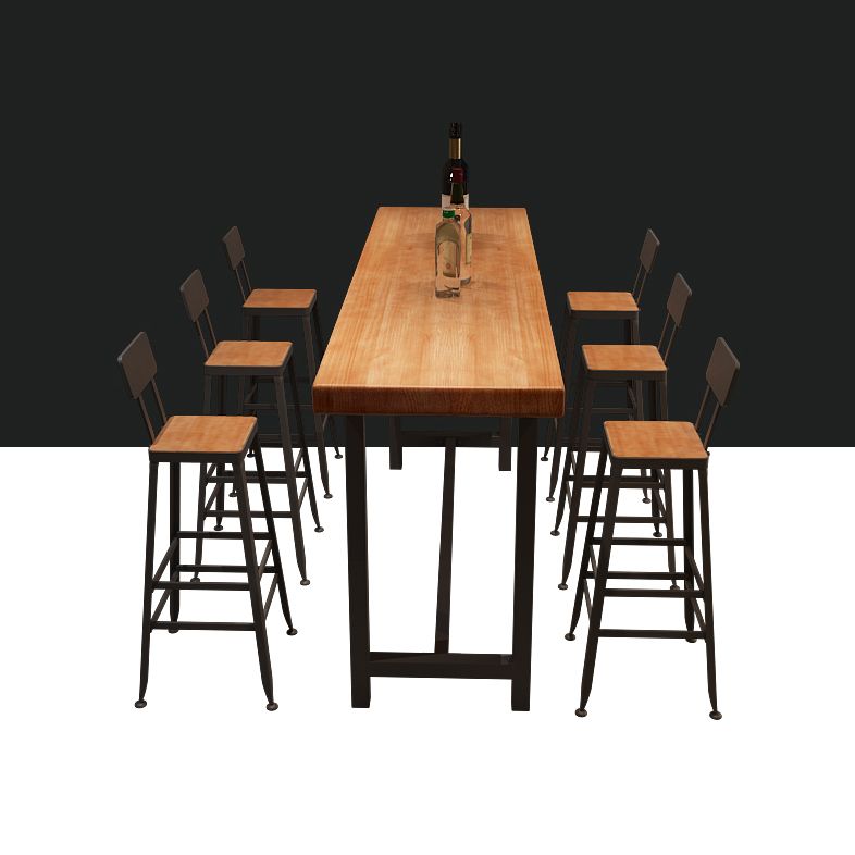 Industrial Style Bar Table Wood Top Counter Table 42-inch Height Table