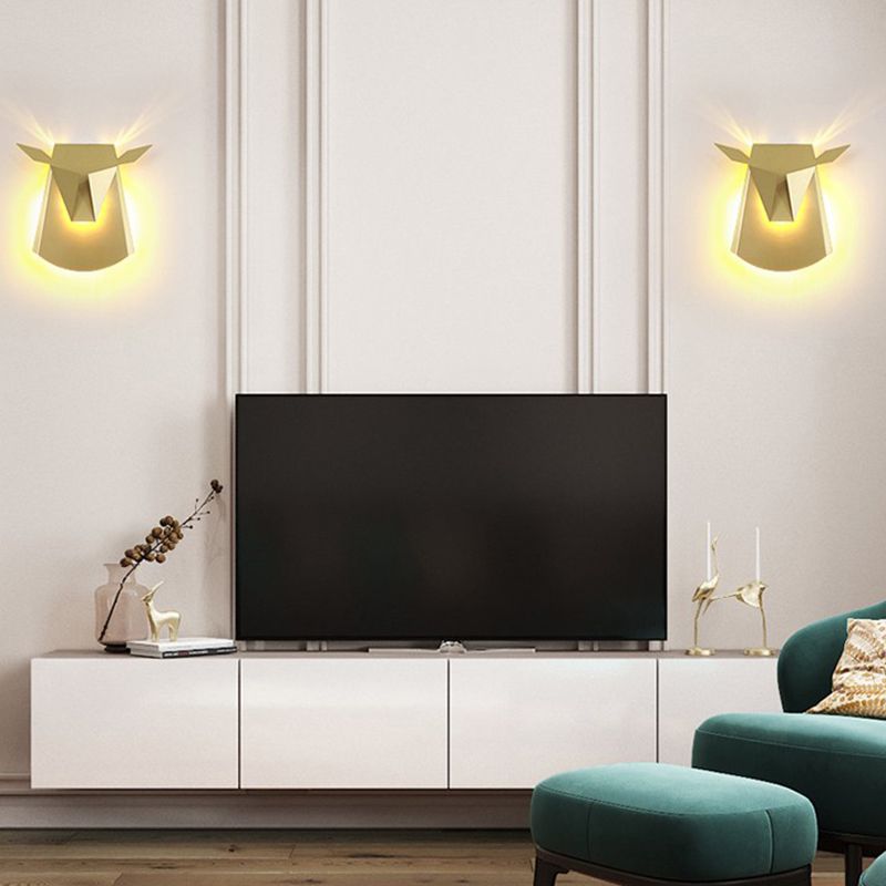 1-Light Geometric Wall Lighting Ideas Modern Style Metal Wall Mounted Light