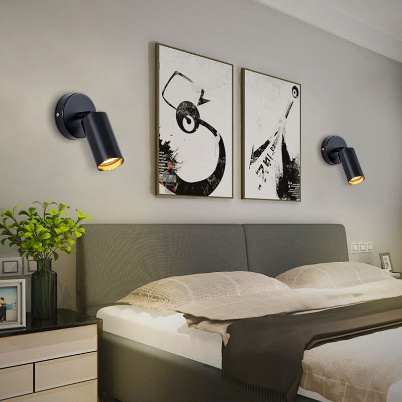 Modern Adjustable Wall Sconce Cylinder Shape Vanity Lamp with Metal Shade for Bathroom