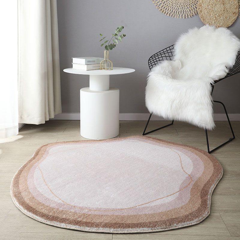White Line Pattern Rug Polyester Modern Area Rug Stain Resistant Rug for Living Room