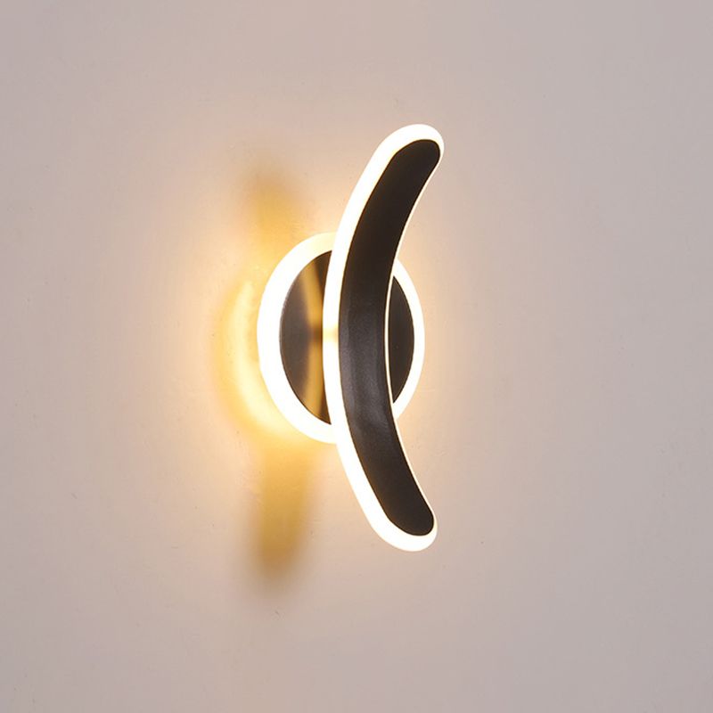 Black Bend Rectangle Murale d'éclairage LED Minimaliste à LED Mur Mur